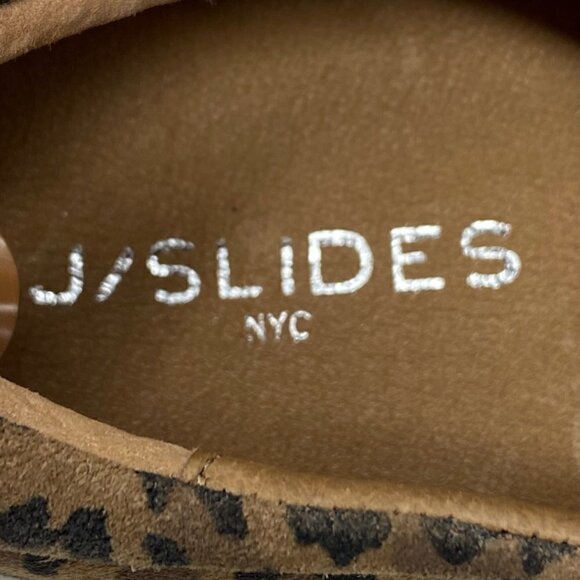 J/Slides Women's Slip On Sneakers Shoes Brown Casual Leopard Print Leather 7 M - Picture 8 of 10